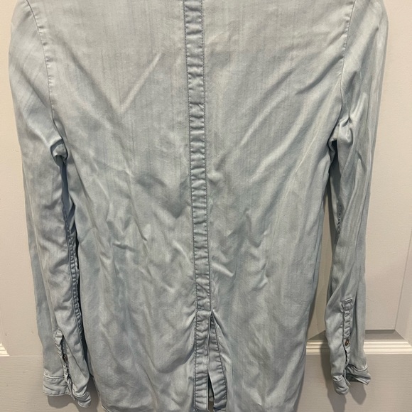 Anthropologie Holding Horses embroidered lace detail chambray shirt US XS - Picture 3 of 5